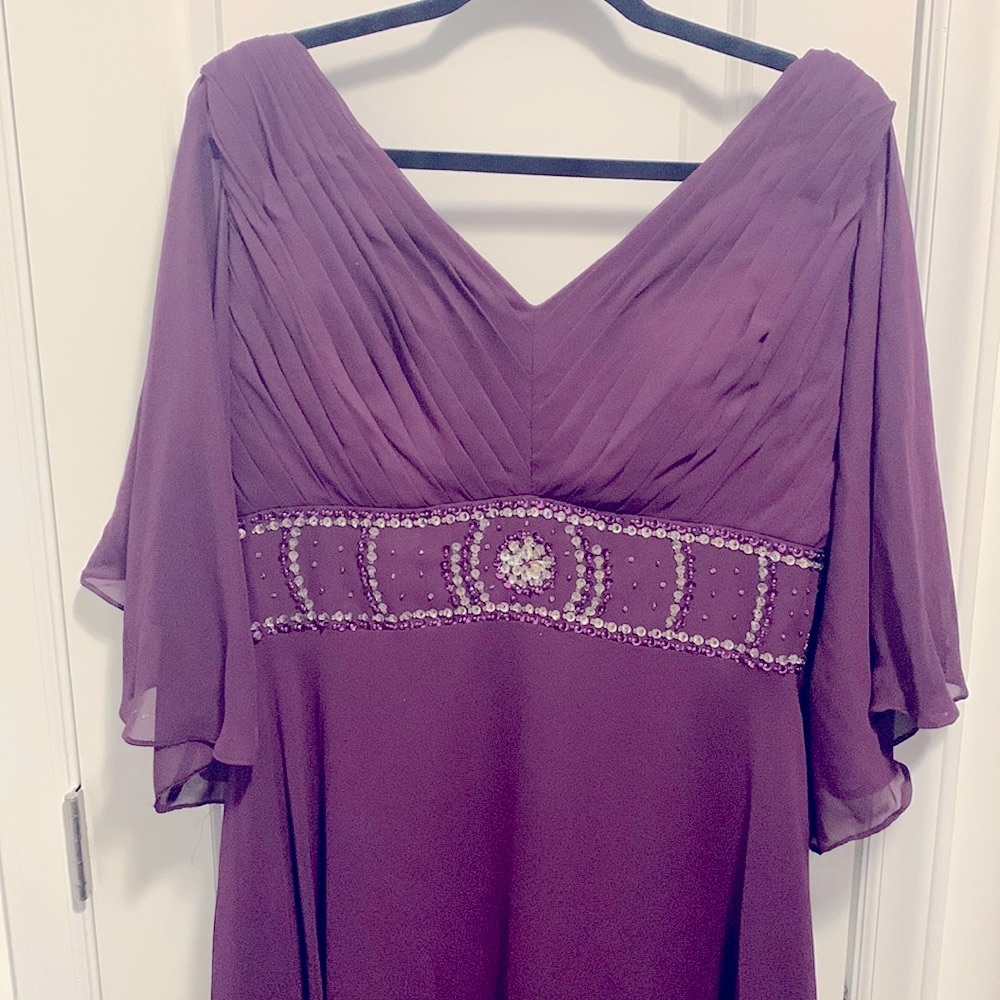 JJs House Mother of the Bride formal dress in grape purple